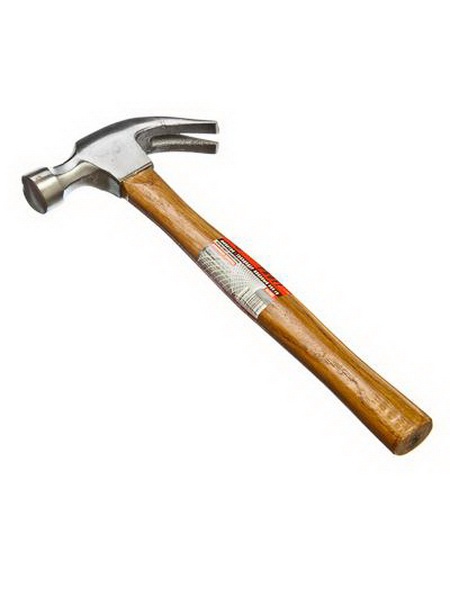 Молоток-гвоздодер слесарный с деревянной ручкой (600 гр)